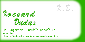 kocsard dudas business card